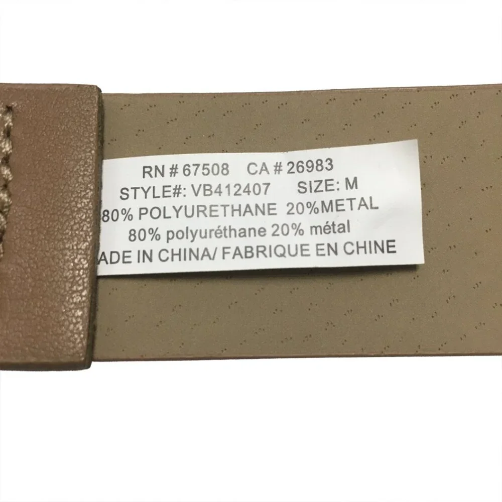 Vince Camuto Women's Beige Vegan Leather Belt Size Medium (30-34 Waist)